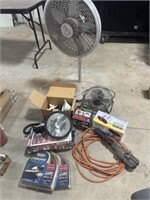 Drop light, spot light, security light, fans,