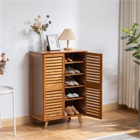 Shoe Cabinet with Doors  Bamboo Shoe Storage