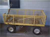 (O) Yellow Metal Yard Cart