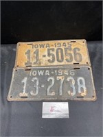 Iowa 1945,1946 License Plates