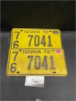 1972 Iowa License Plates