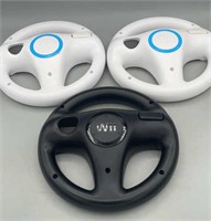 Wii Steering Wheel Controllers Lot of 3