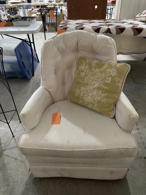 Creme Occasional Chair- Needs Cleaning