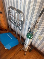 Oxygen Tank / Walker / and box of misc