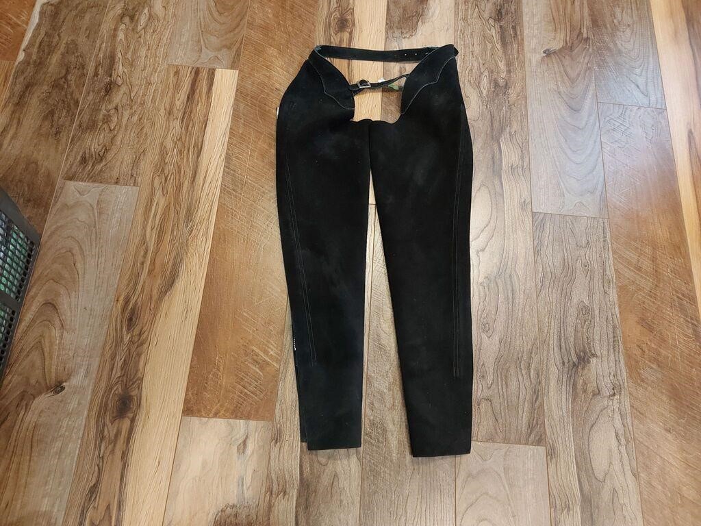 Child's Black Suede Horse Riding Chaps L/XL