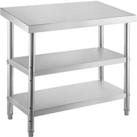 VEVOR Stainless Steel Prep Table, 48x18x33 in