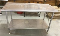 Stainless steel bakers table-60 x 29.5 x 34.75