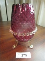 Cranberry Glass Fairy Lamp