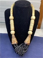 Wooden beaded necklace