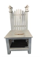 Rustic Wooden Chair with Birdhouses, White Wash Fi
