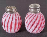 Cranberry Opalescent Salt & Pepper Shakers