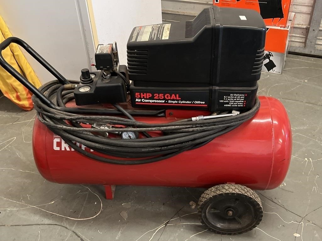 Craftsman Air Compressor 5 HP 25 Gallon Works Well