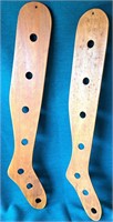 2 WOODEN ANTIQUE SOCK STRETCHER DRYERS 30" LONG