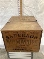 Anderson Tomatoes, Keokuk IA Adv. Wooden Box w/