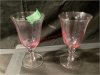 2 Violet Wine Glasses