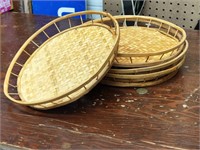 (5) Round - Bamboo Serving Tray