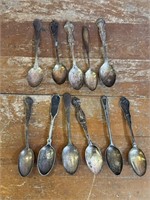 Antique 11 Pc Sterling Silverware Spoons
