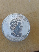 Canadian 5 Dollar fine silver 1oz Queen E