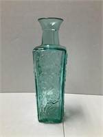Tall Teal Blue Glass Vase