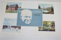 4-Collectible Art Prints by President Eisenhower