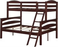 DHP Brady Wood Bunk Bed Frame, Twin Over Full, Esp