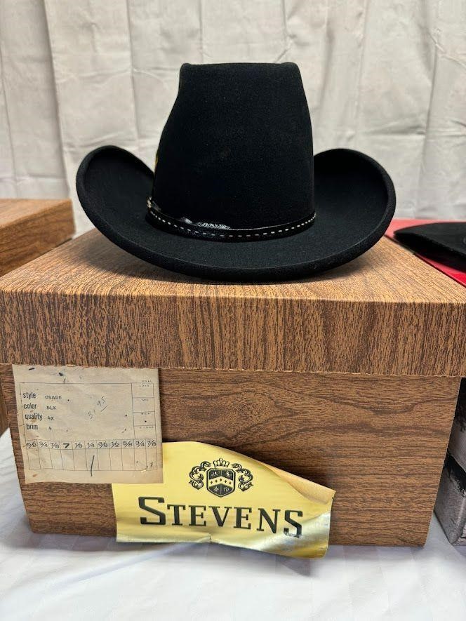 Stevens Osage Cowboy Hat, Black 4X Beaver