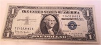 1957 B One Dollar Silver Certificate Bill