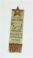 TEXAS LIVESTOCK ASSOCIATION RIBBON 1885