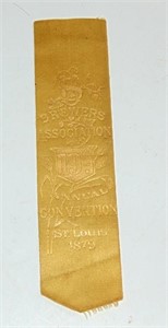 1879 BREWERS ASSOCIATION CONVENTION RIBBON - BEER