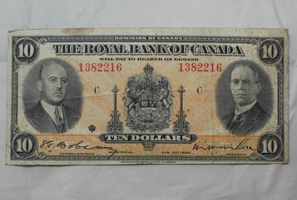 Royal Bank of Canada $10 Banknote 1935 630-18-04a