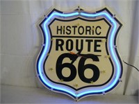 Route 66 neon sign / clock 16"