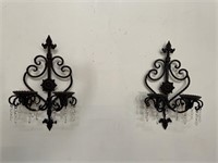 2 Heavy Metal Wall Candle Sconces