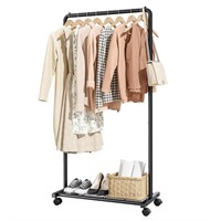 Clothes Rack - Black Clothing Rack with Storage Me