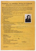 WWII QUESTIONNAIRE FOR JEWISH MEDICAL WORKER