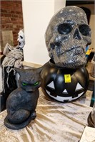 Lg Pumpkin; Lg Skull Head; Black Cat