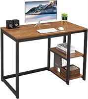 Sinpaid Computer Desk 40 Inch With 2 Shelves,