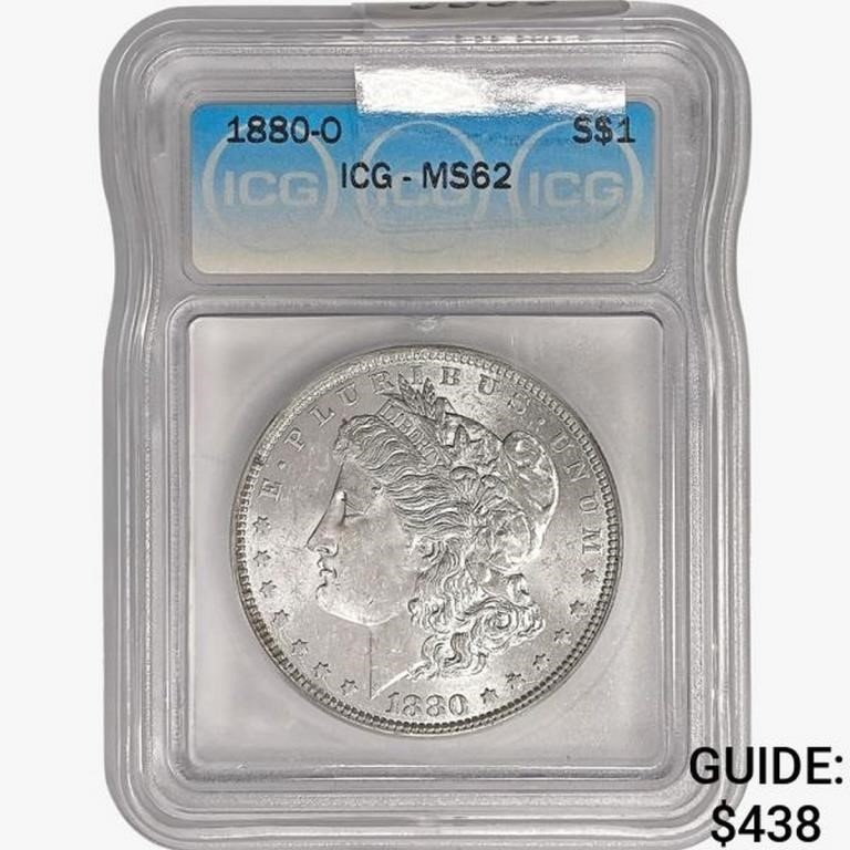 1880-O Morgan Silver Dollar ICG MS62