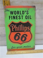 PHILLIPS 66 WORLDS FINEST OIL-METAL SIGN