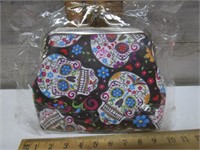 DAY OF THE DEAD CANDY SKULL NEW CHANGE PURSE