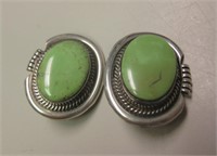 Navajo Sterling Silver & Bisbee Turquoise Earrings