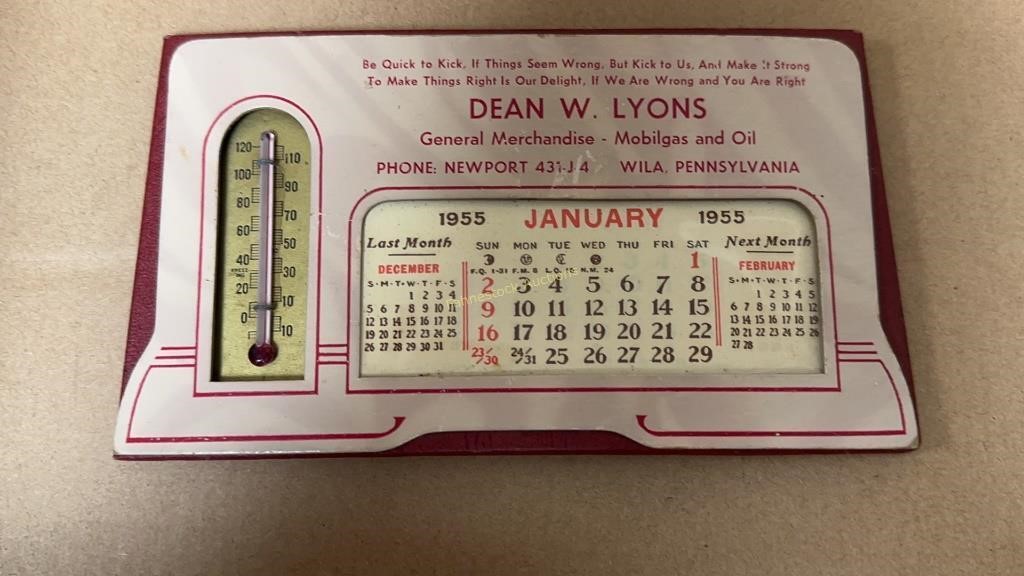 Dean Lyons 1955 Calendar