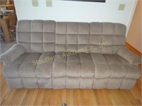 Double reclining tan sofa