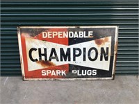 Champion spark plug sign double sided
