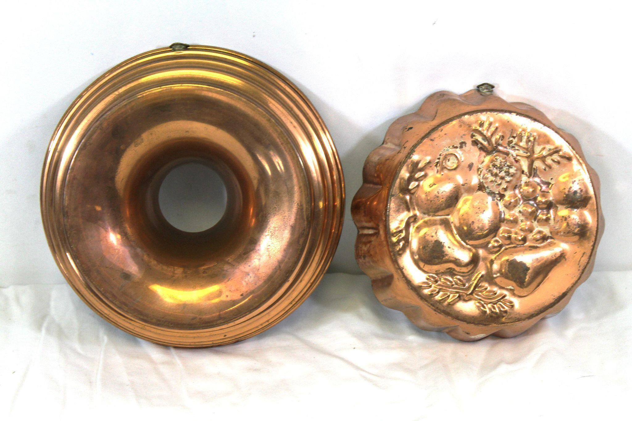 Pair Vintage Copper Dessert Molds