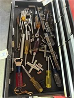 Contents of bottom 3 rows of upper tool cabinet;