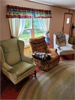 2 WINGBACK CHAIRS & RECLINER
