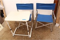 2 Folding Camp Chairs & 1 Folding Table