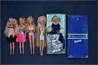 5 Barbie dolls, one w/ box