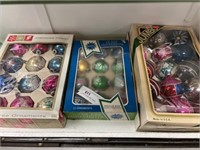 (3) Boxes of Vintage Glass Ornaments