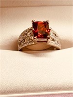 Estate Collection Cherry Garnet Ring in heavy Fili